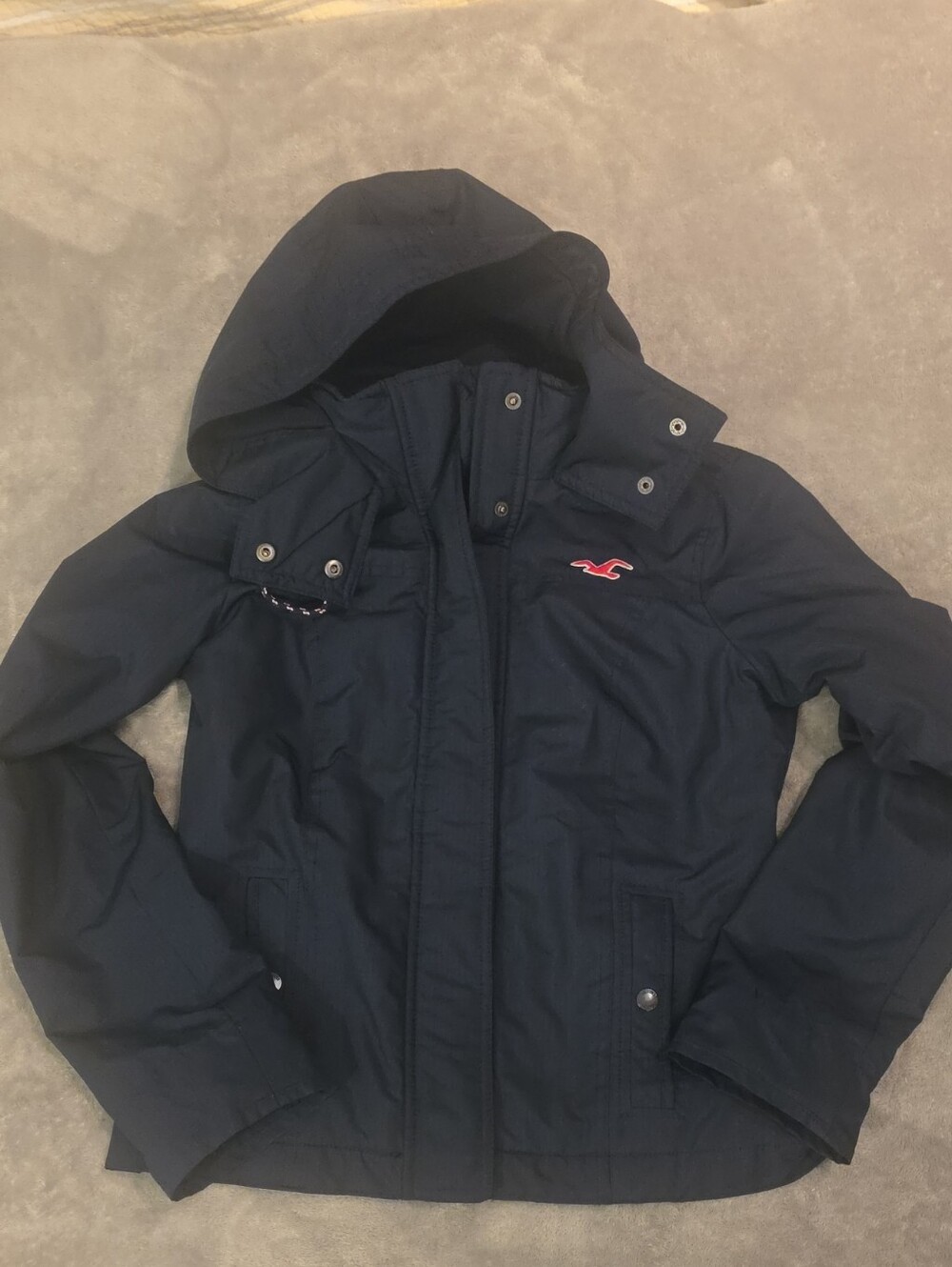 Hollister Women's Navy Hooded Jacket